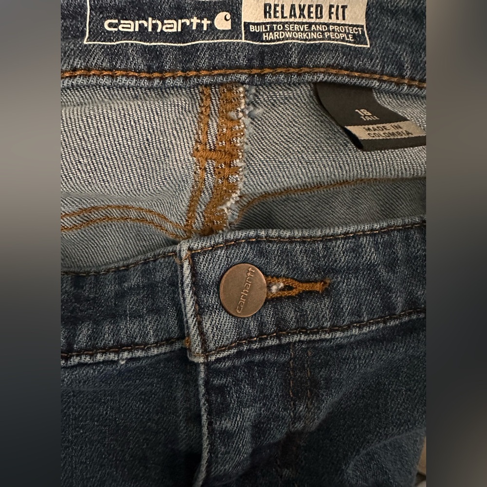 Carhartt Women's Medium Blue Wash High Rise Jeans Size 16 Tall - Picture 5 of 6